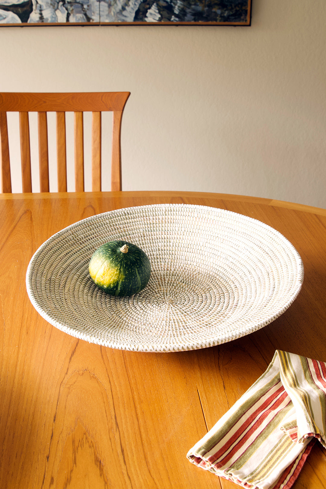 Large White Grain Table Basket from Senegal