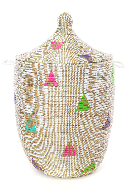 Large White Teranga Triangles Hamper Basket