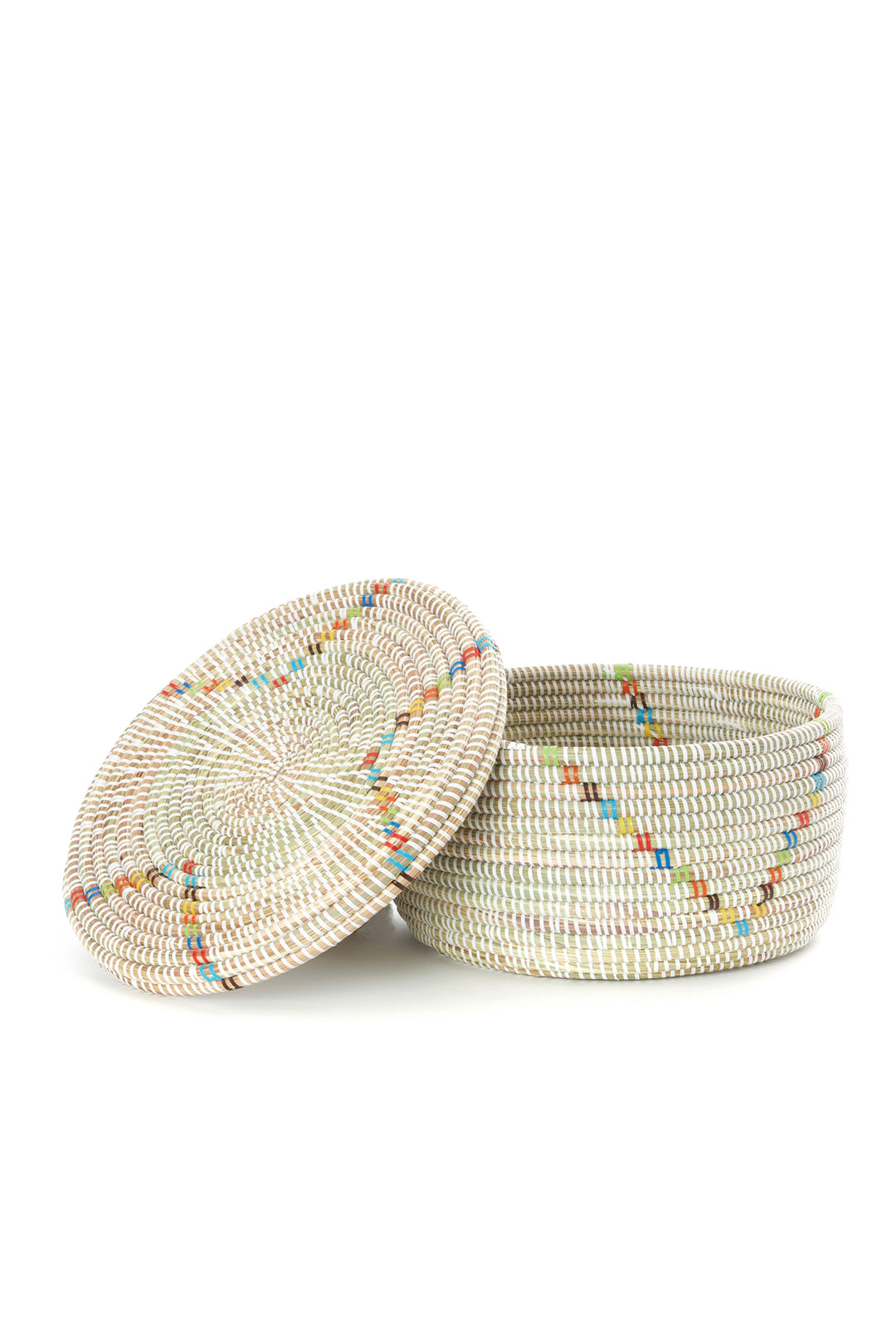 Set/2 White Beachcomber Baskets with Rainbow Prisms Default Title