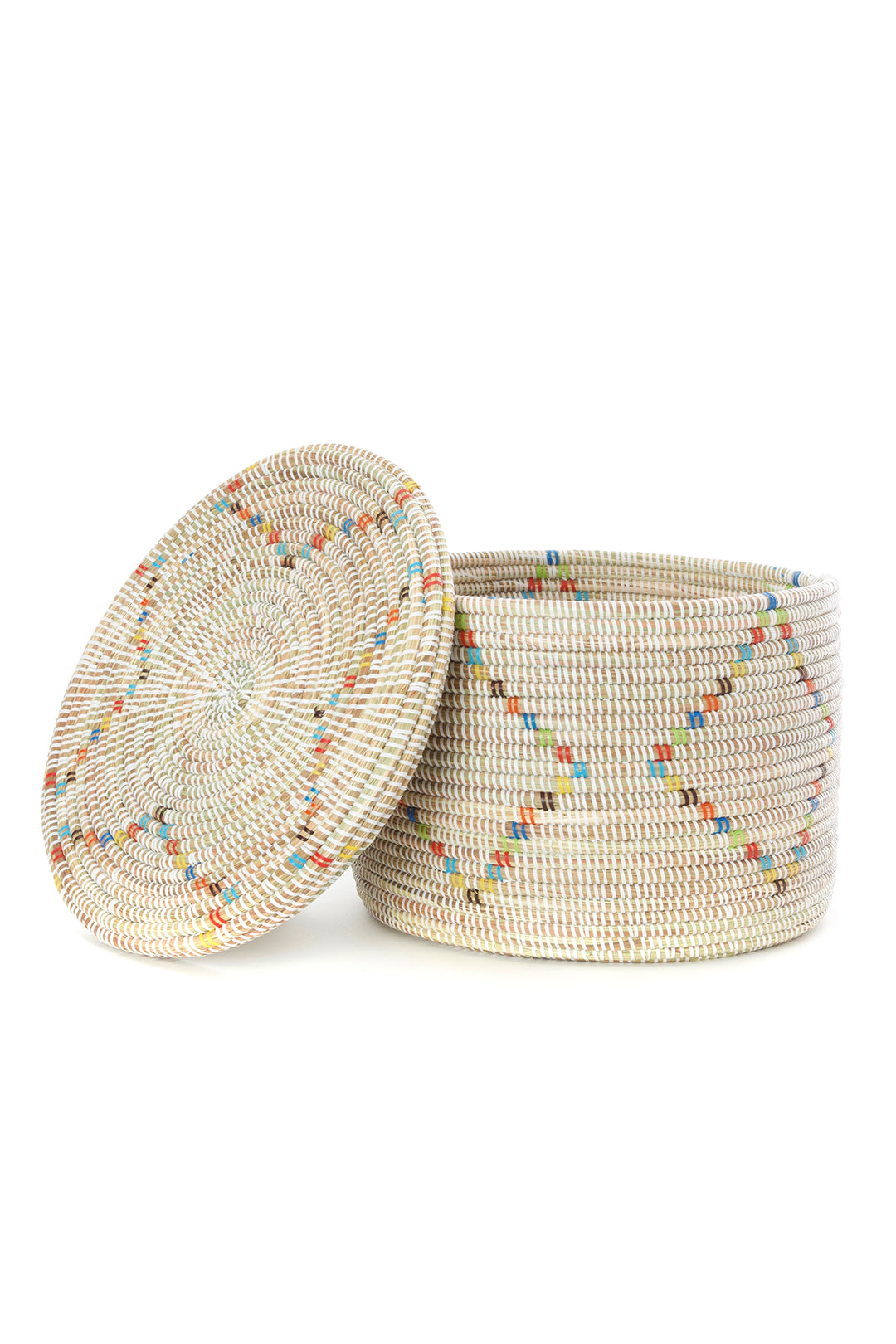 Set/2 White Beachcomber Baskets with Rainbow Prisms Default Title