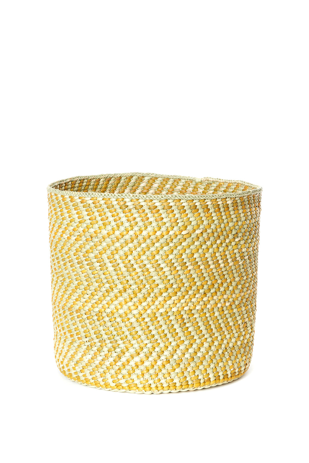 Yellow & Natural Maila Milulu Reed Basket Small Yellow & Natural Milulu Basket