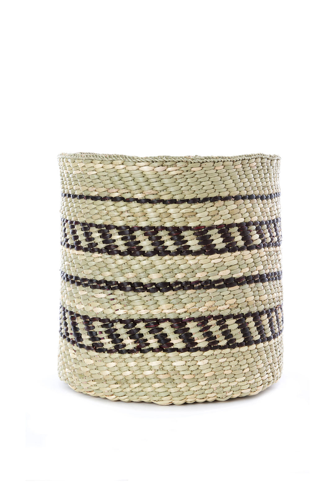 Tanzanian Iringa Grass Baskets with Black Accents