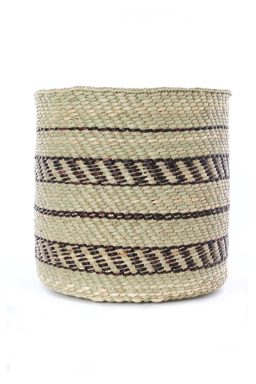 Tanzanian Iringa Grass Baskets with Black Accents