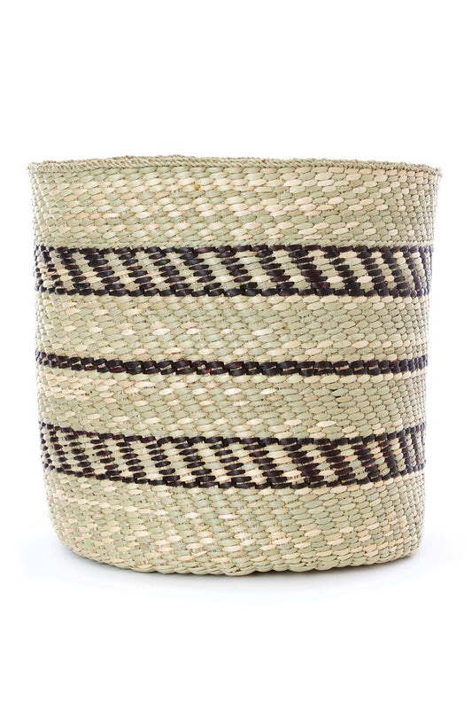 Tanzanian Iringa Grass Baskets with Black Accents