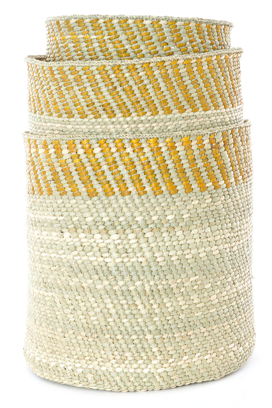 Yellow & Natural Kupanda Iringa Baskets Small Basket