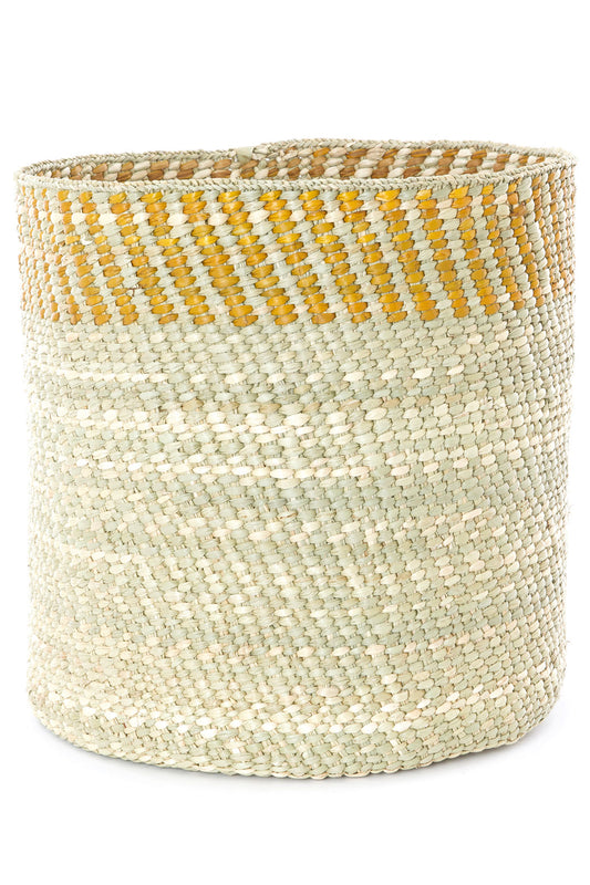 Yellow & Natural Kupanda Iringa Baskets Large Basket