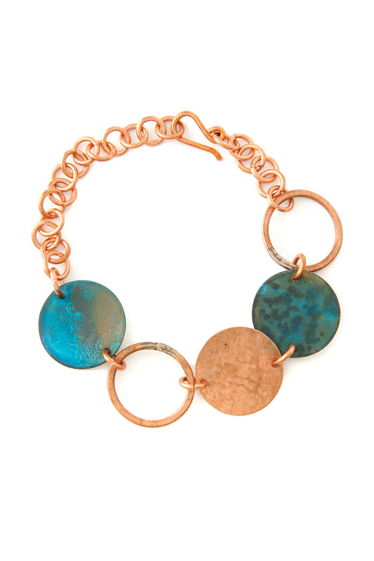 F.R.E.E. Woman Zambian Copper Viridian Disc Bracelet Default Title