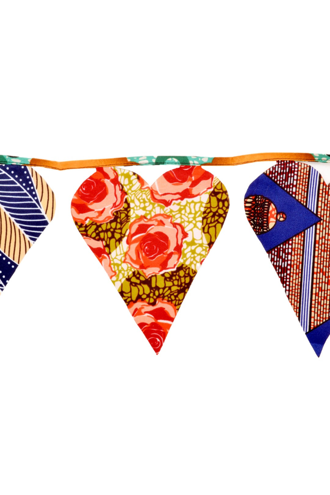 Janet's Assorted Chitenge Cloth Heart Bunting