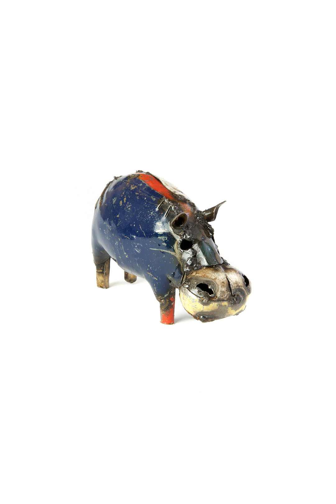 Colorful Recycled Oil Drum Hippo Sculpture