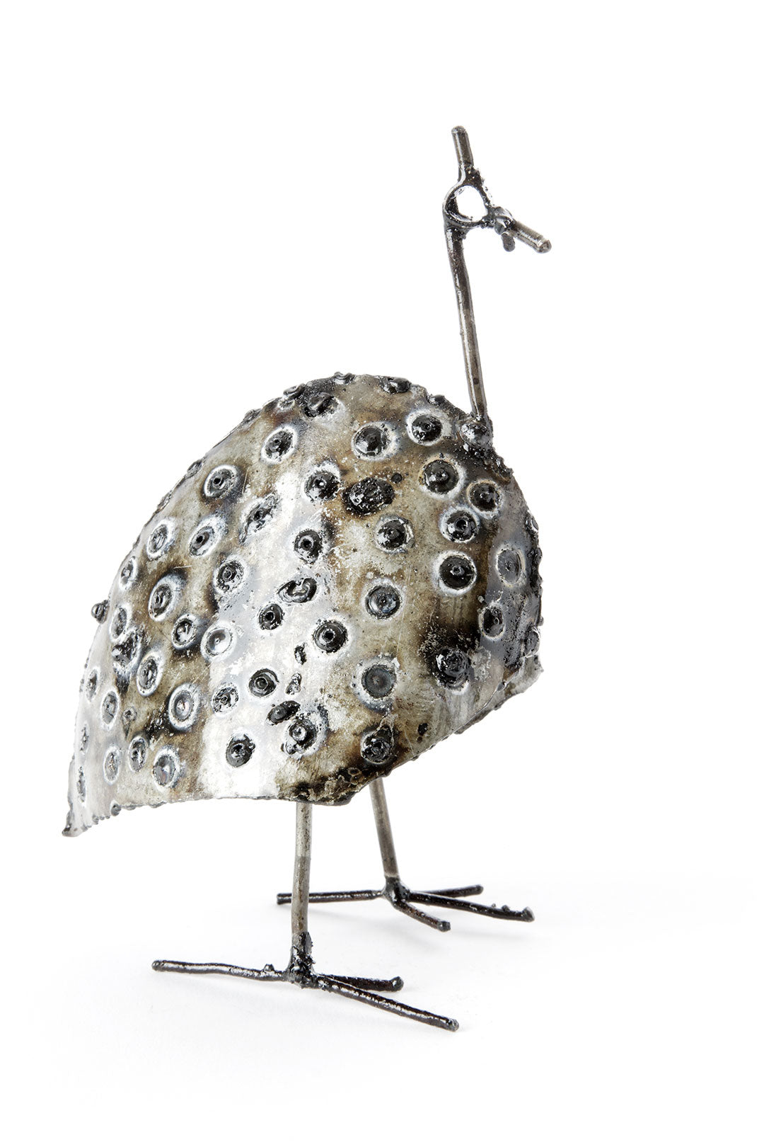 Guinea Fowl Recycled Oil Drum Sculptures Medium Guinea Fowl