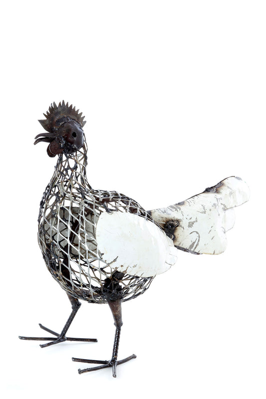 Mesh Hen Recycled Metal Sculpture Default Title