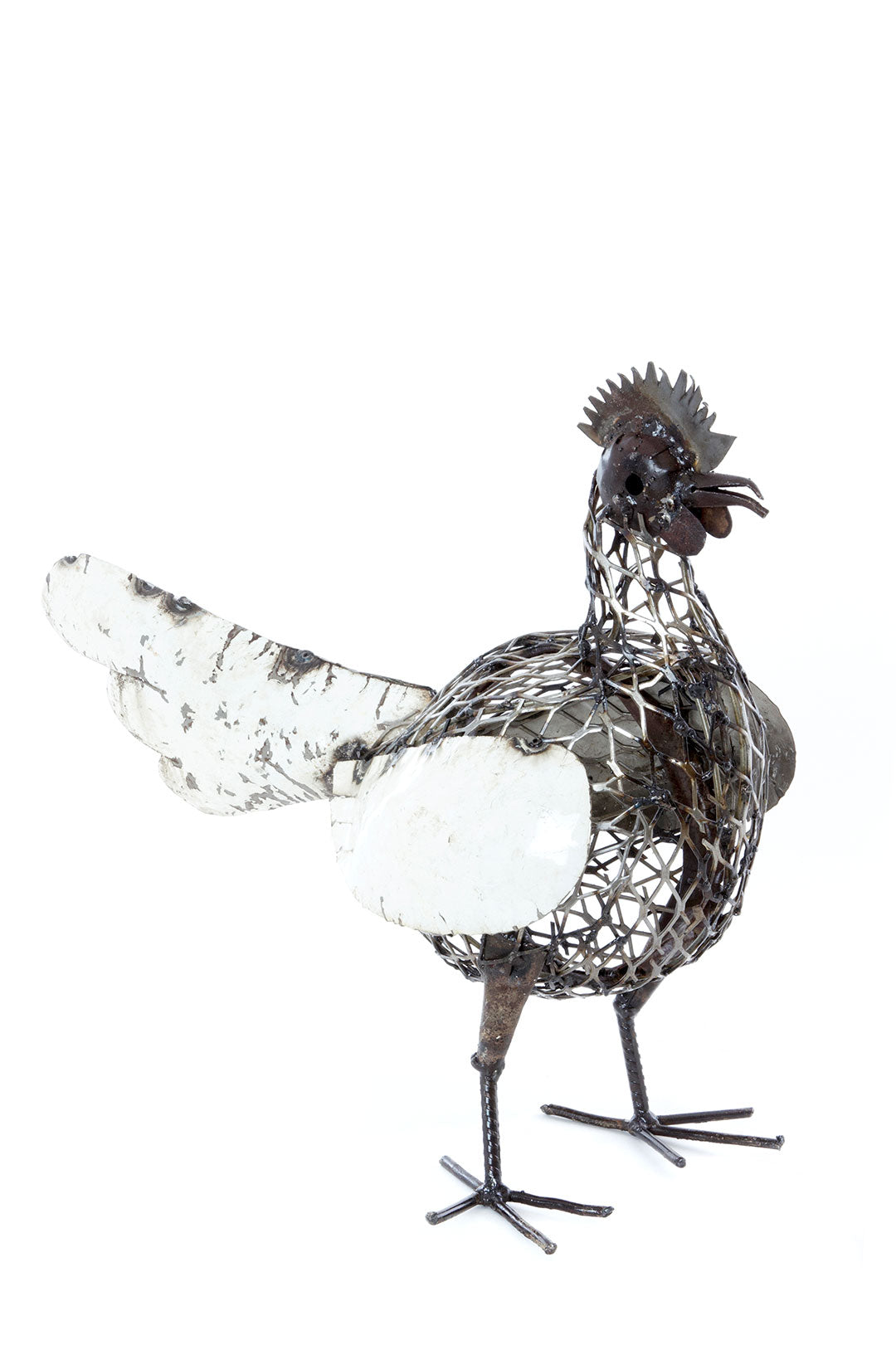 Mesh Hen Recycled Metal Sculpture Default Title