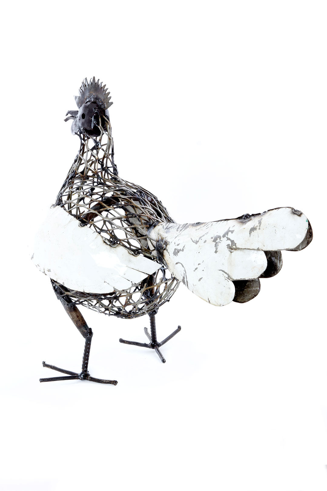 Mesh Hen Recycled Metal Sculpture Default Title