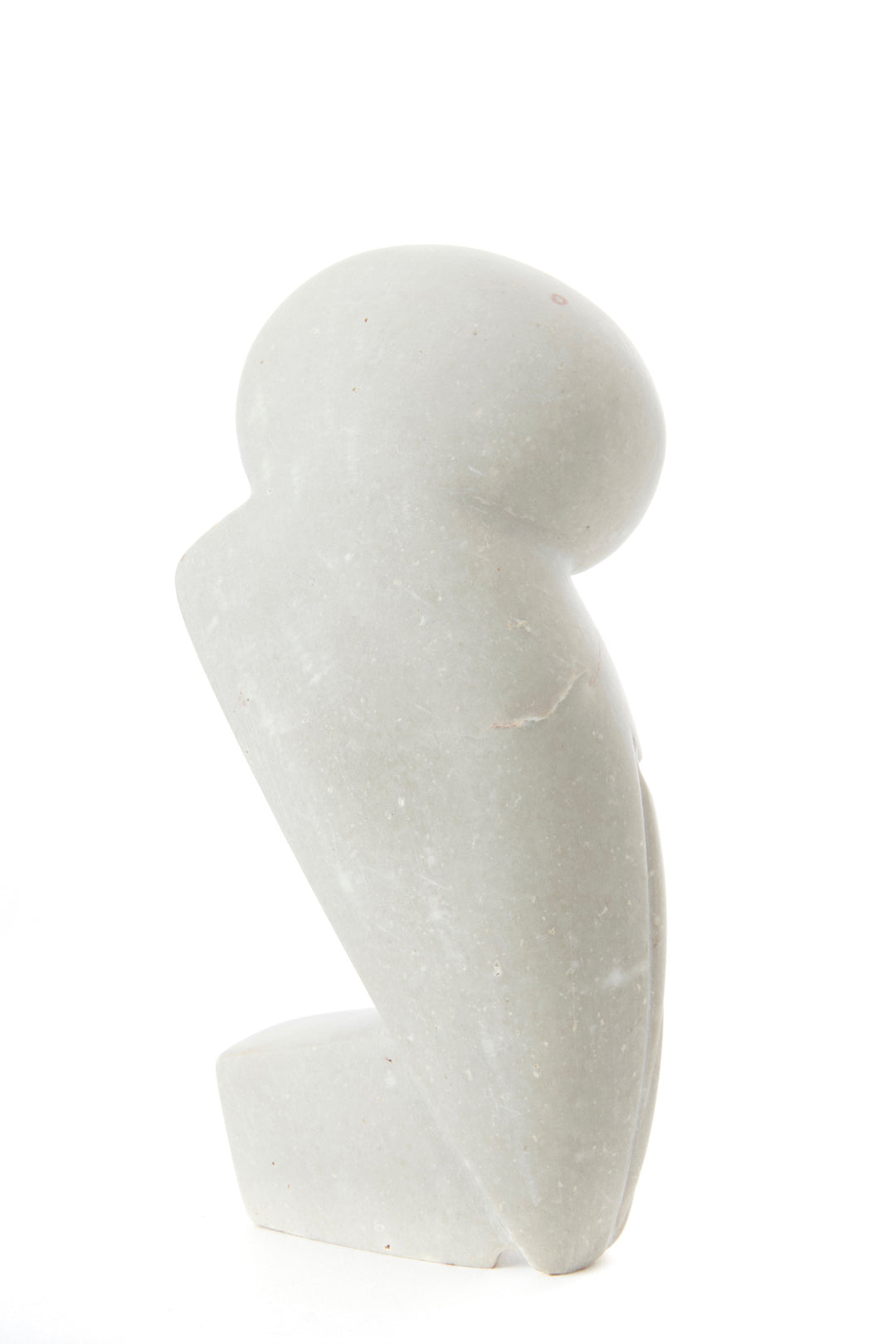 White Serpentine Stone Owl Sculptures from Zimbabwe Small White Serpentine Stone Owl Sculpture