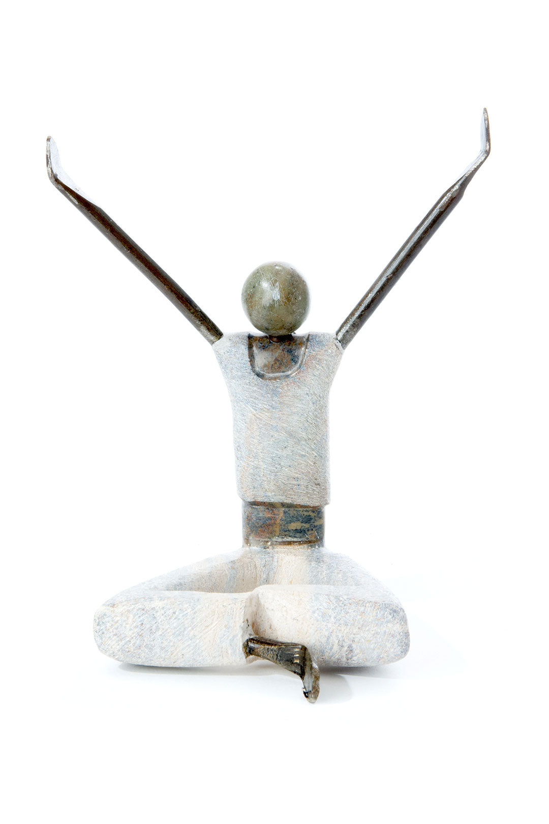 Stone & Metal Yogi Sculpture with Outstretched Arms Default Title